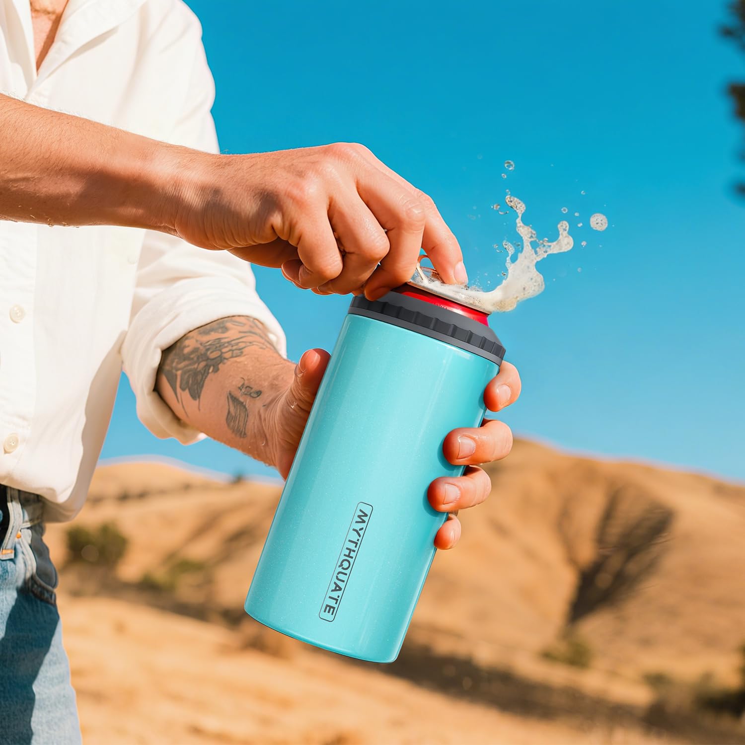 MYTHQUATE cooler with non-slip base stabilizes on surfaces