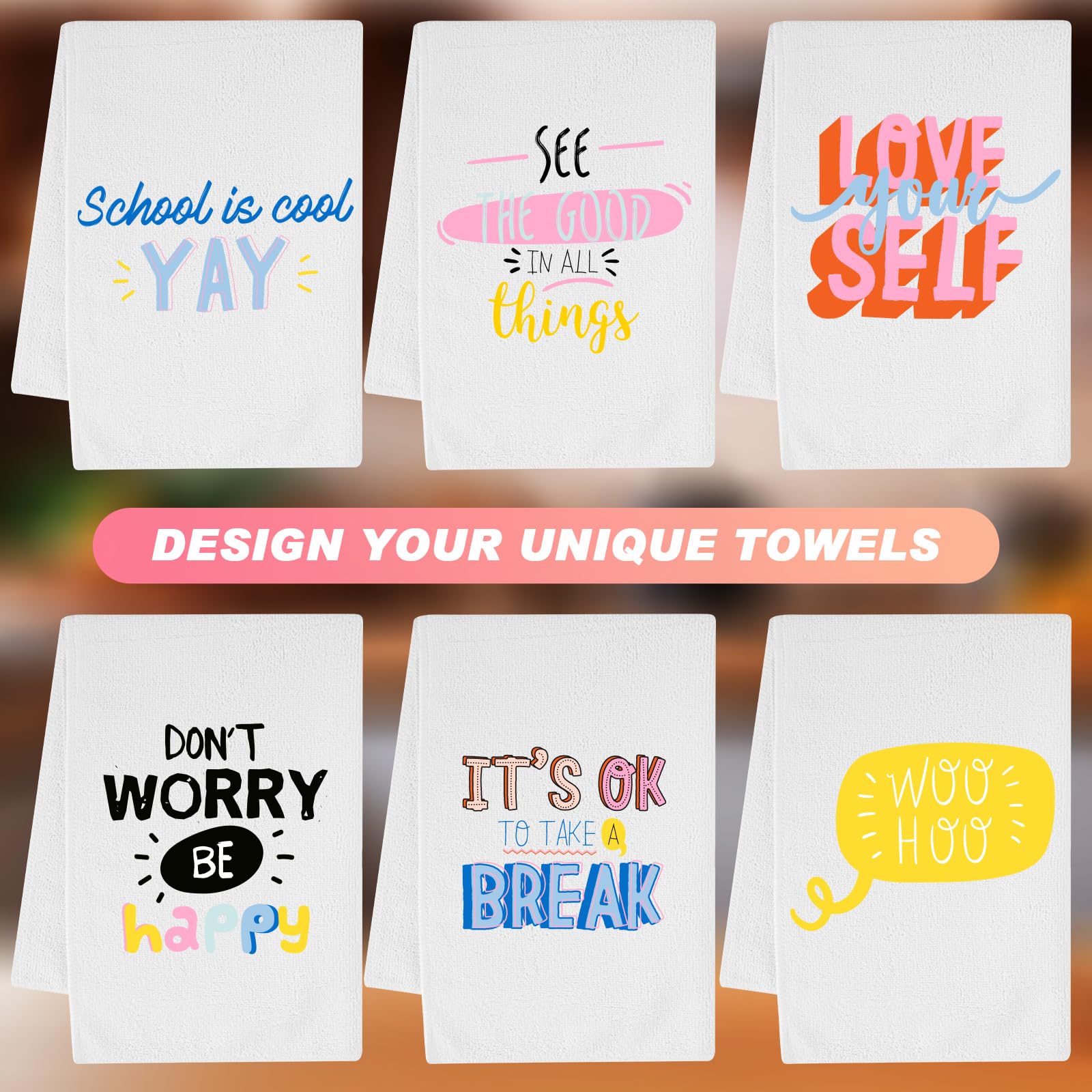 mzfoo white kitchen towels ideal for DIY designs and gift customization