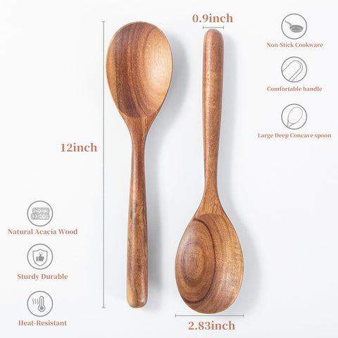 MZROO heat-resistant wooden spoons enable safe high-heat cooking.