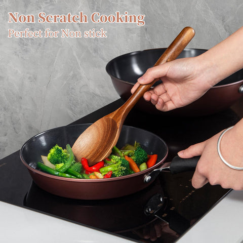 MZROO scratch-free surface protects cookware during stirring and flipping.
