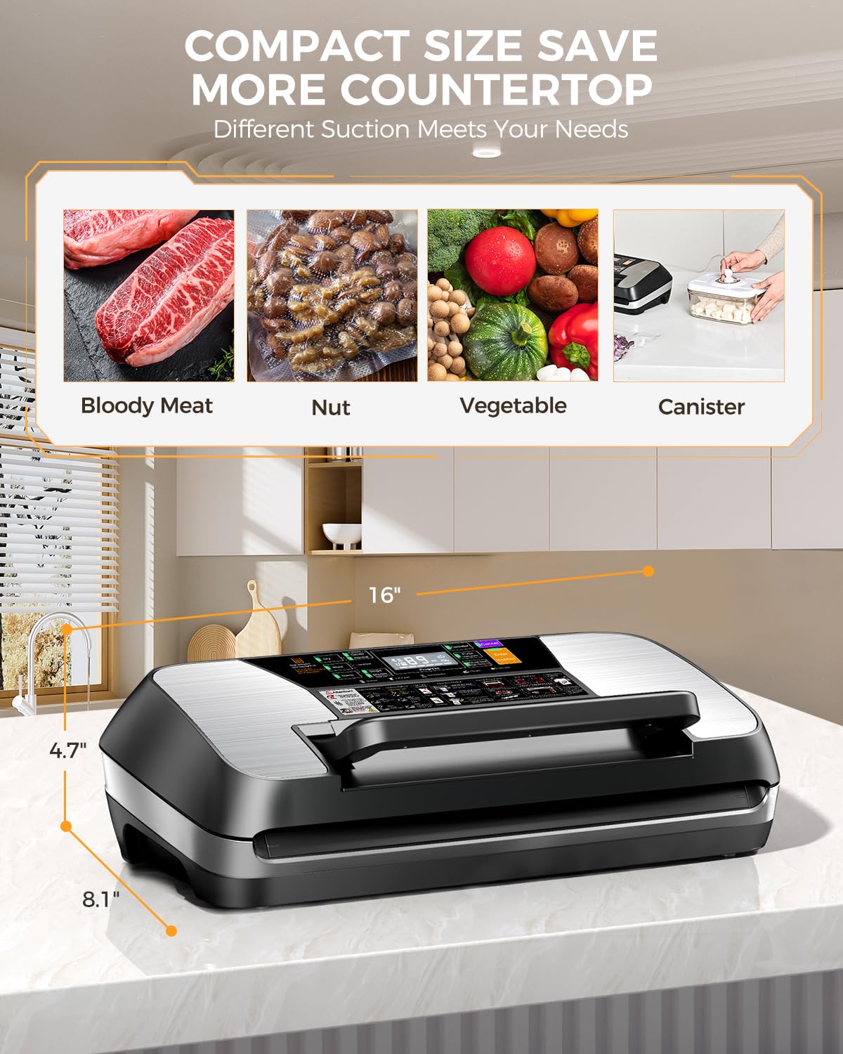 MZROT built-in cutter feature enables custom bag sizes for sous vide prep.