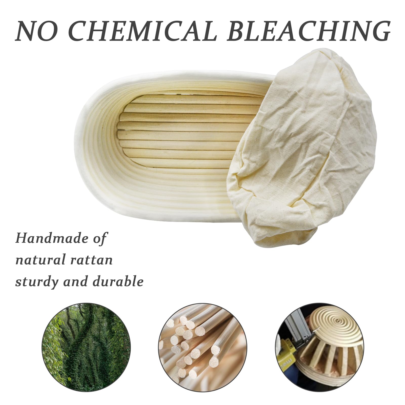 MZUOTU oval banneton baskets enhancing handmade loaf shaping and fermentation.