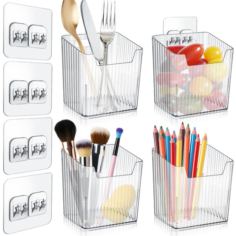MZYIWUU acrylic wall mount organizer front view improves kitchen clutter control.