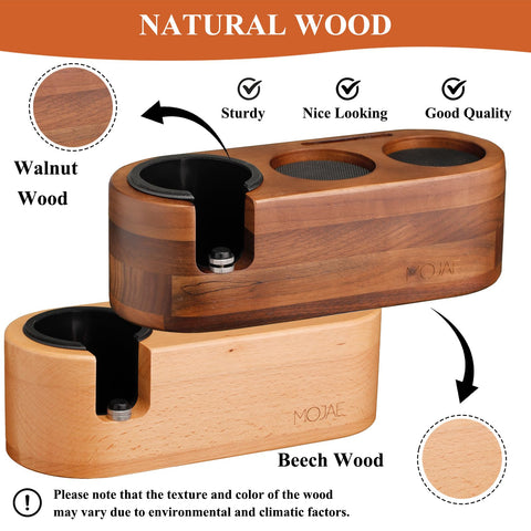 Built-in organizer rails keep espresso tools within reach during prep.