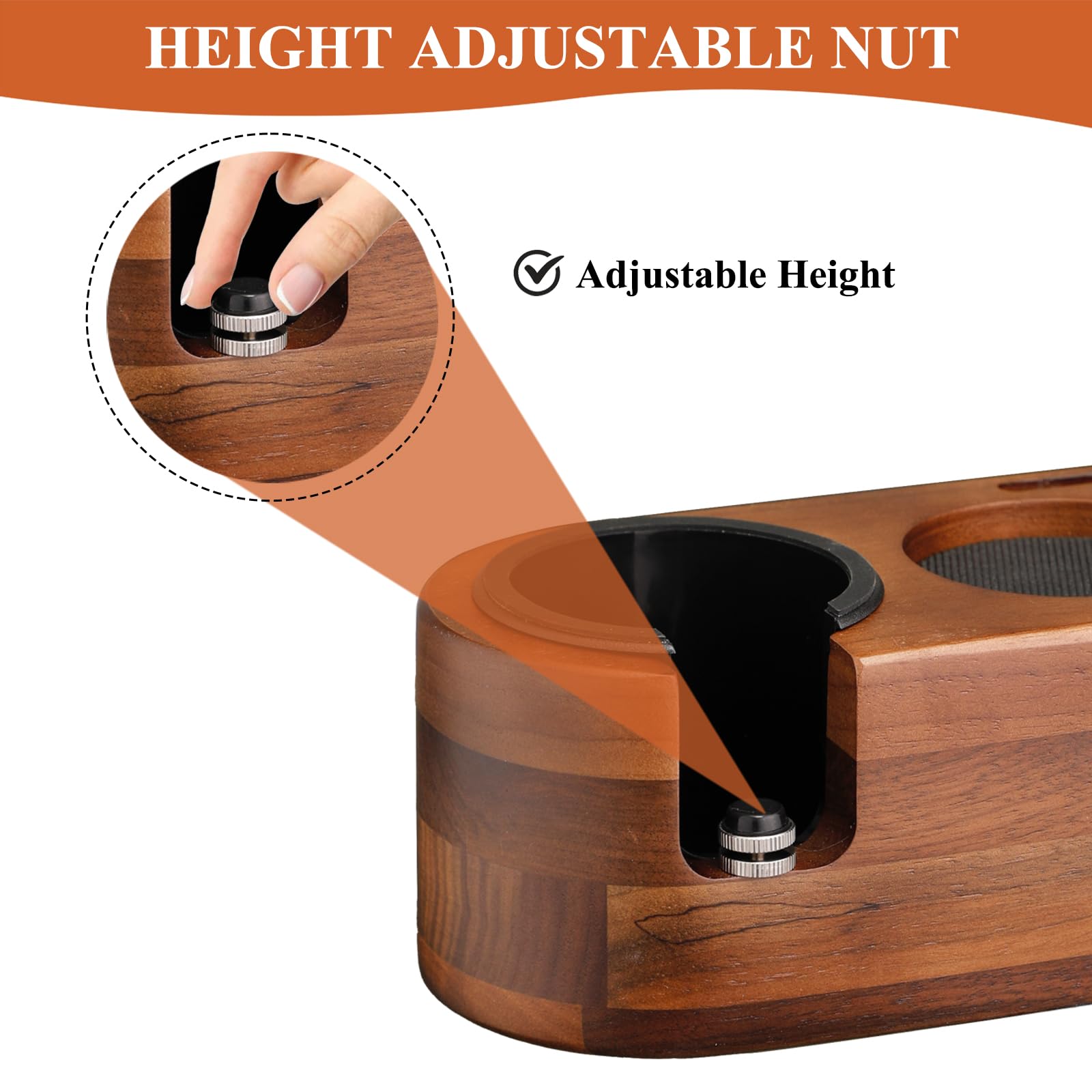 N MOJAE station keeps tamper, distributor, and puck screen neatly organized.