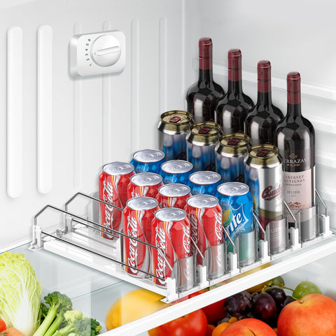 Nabobt drink organizer fridge white 5 rows keeps drinks neatly stacked and saves space.