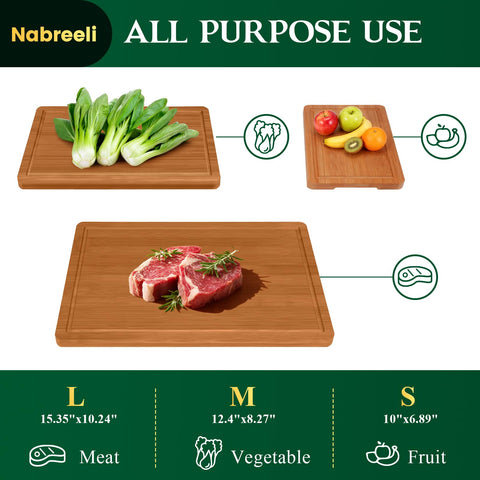 Nabreeli dishwasher-safe boards for quick, easy cleanup