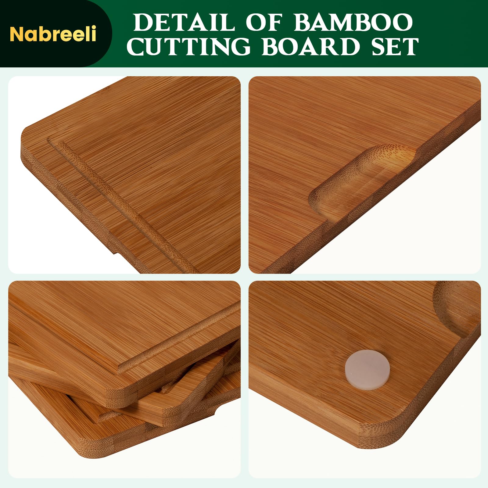 Nabreeli non-slip feet keep boards secure on countertops