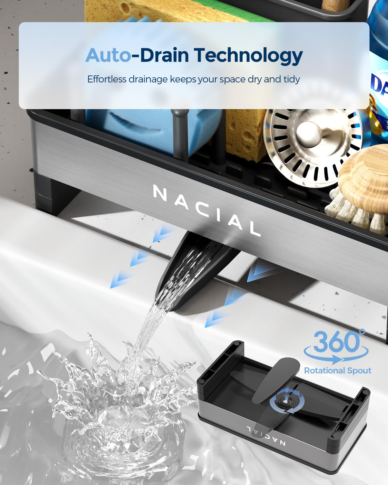 Nacial two towel racks enable quick drying of towels after washing dishes