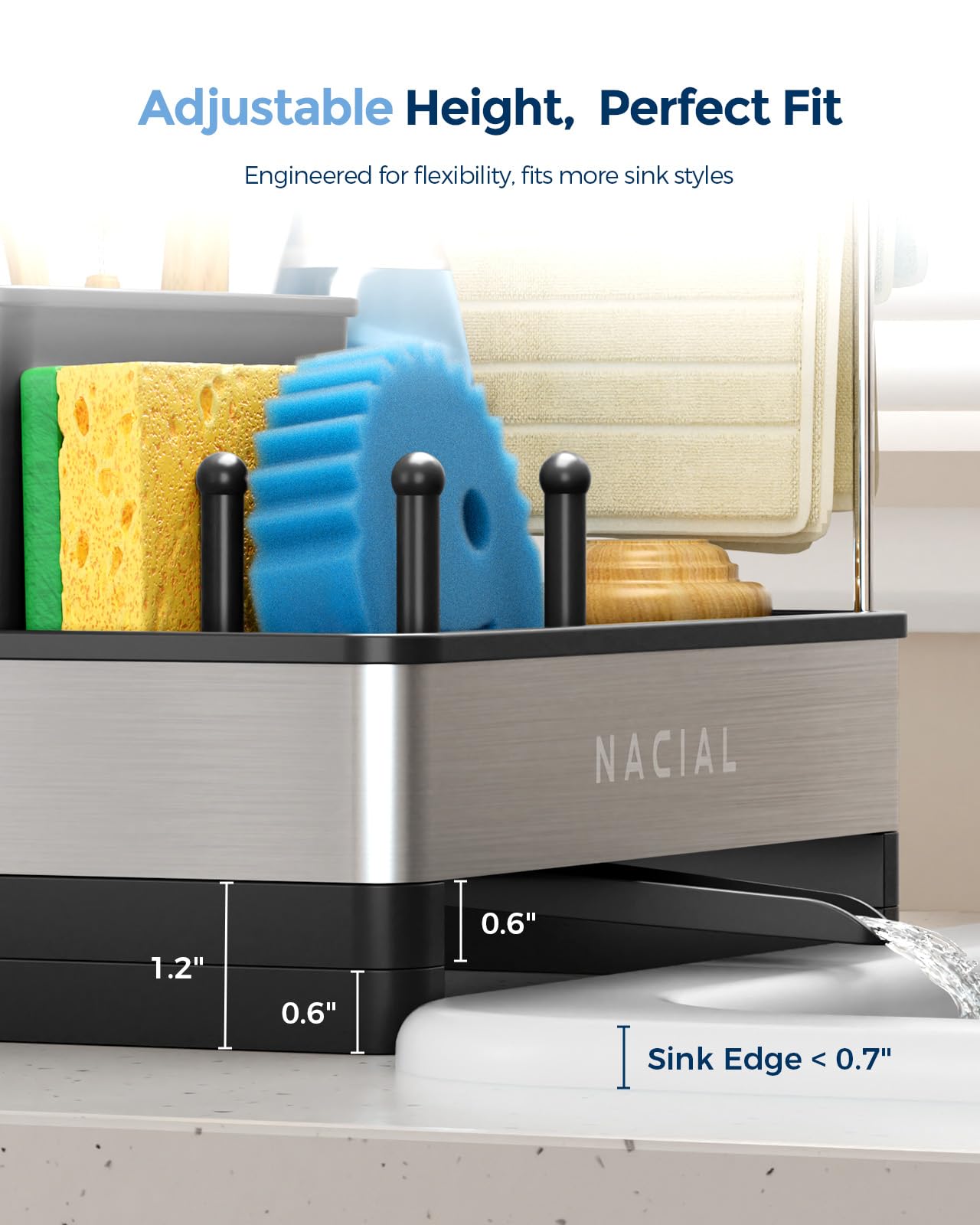 Nacial rustproof 304 stainless steel construction resists corrosion in busy kitchens