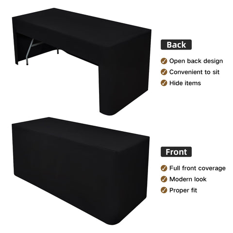 Nacuci open-back design enables easy setup and discreet under-table storage.