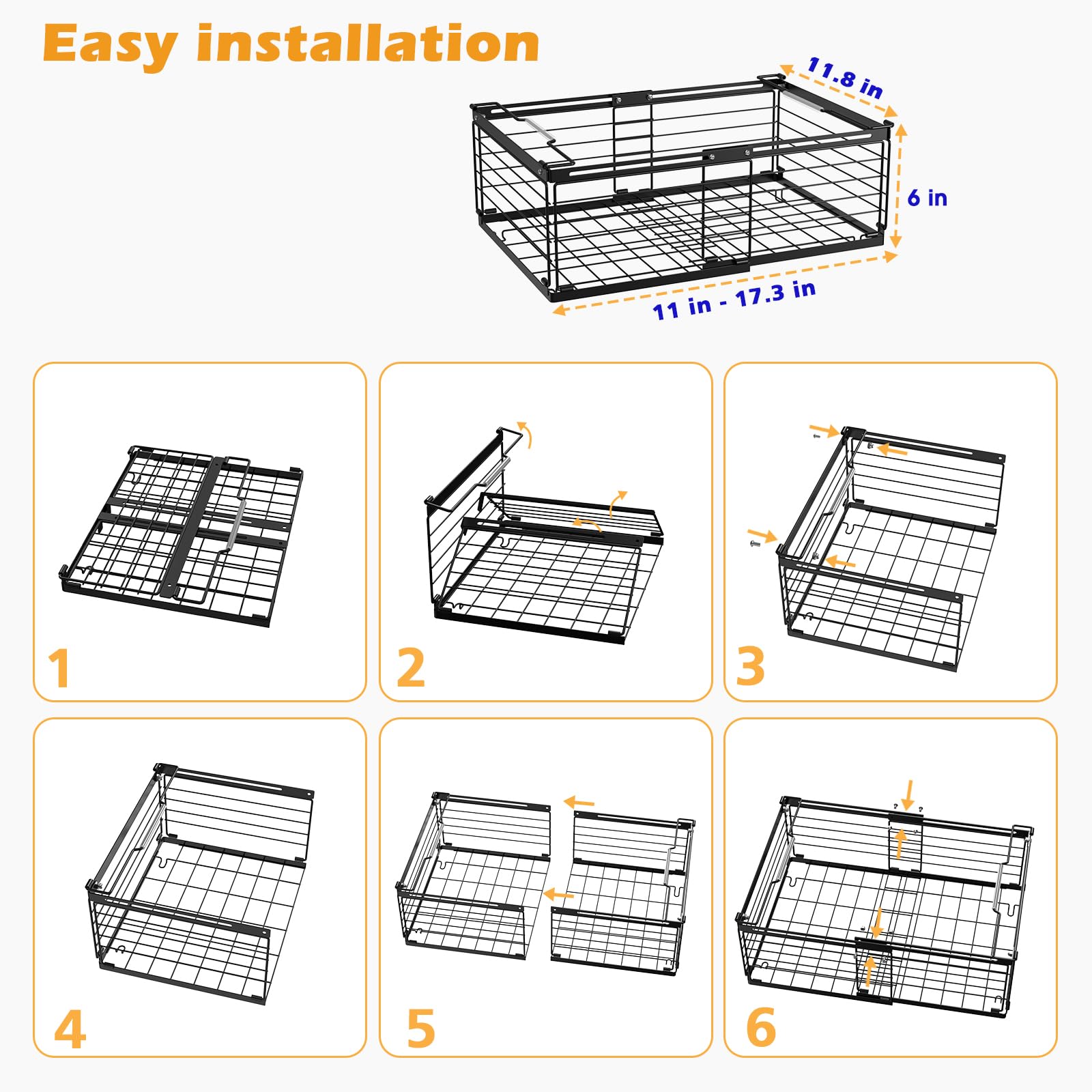 NADAMOO black metal freezer basket with rugged edges for durability.
