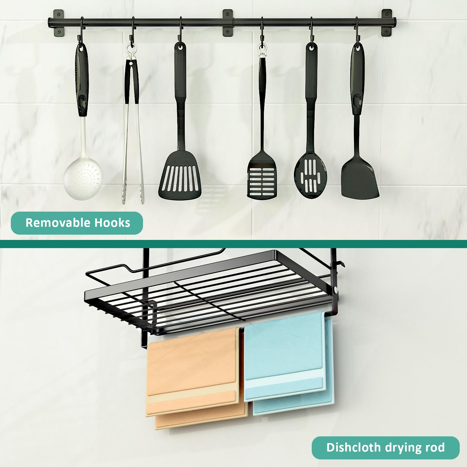 NADAMOO sturdy metal storage organizer shown in a kitchen setup