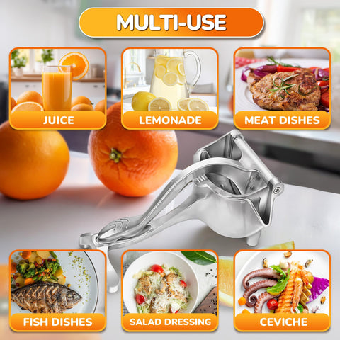 NADOBA aluminum juice extractor delivers quick juice flow into your glass.