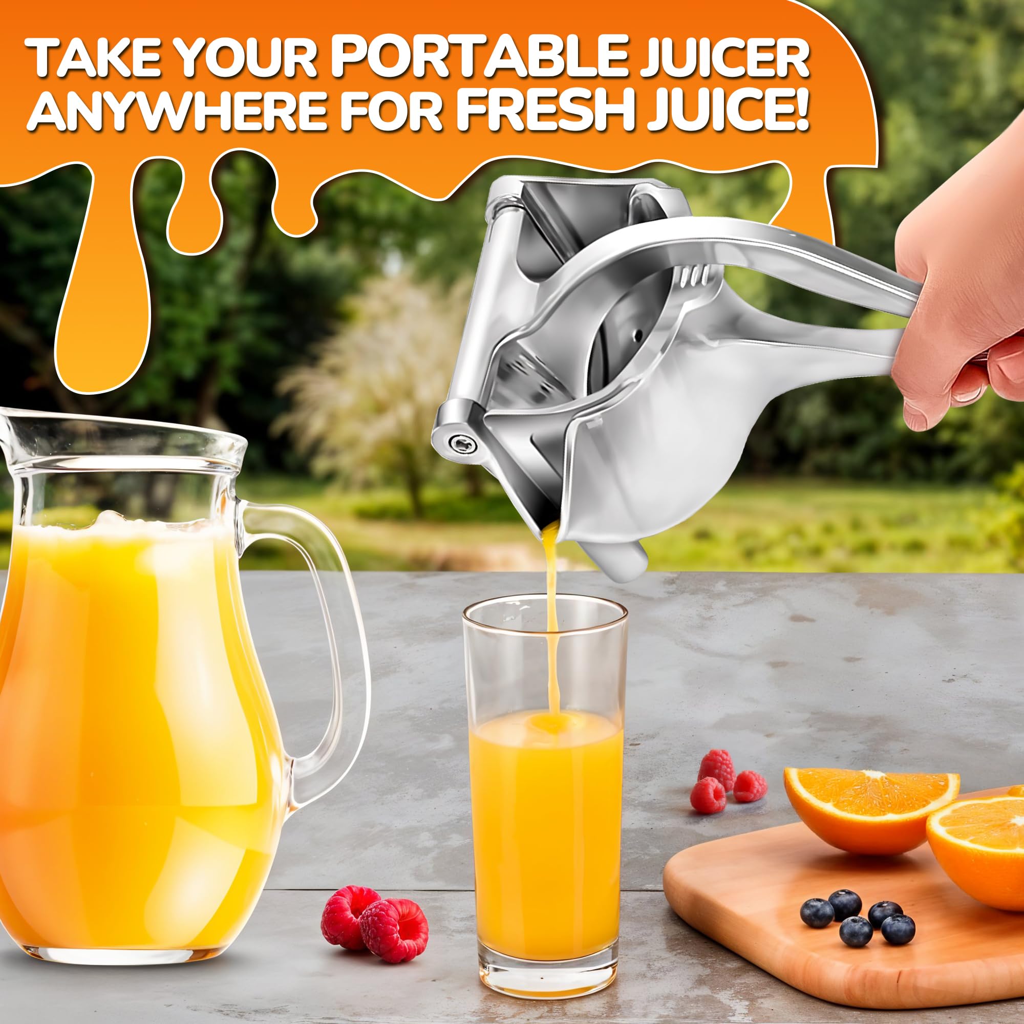 NADOBA fruit squeezer handles grapefruit and pomegranate reliably.