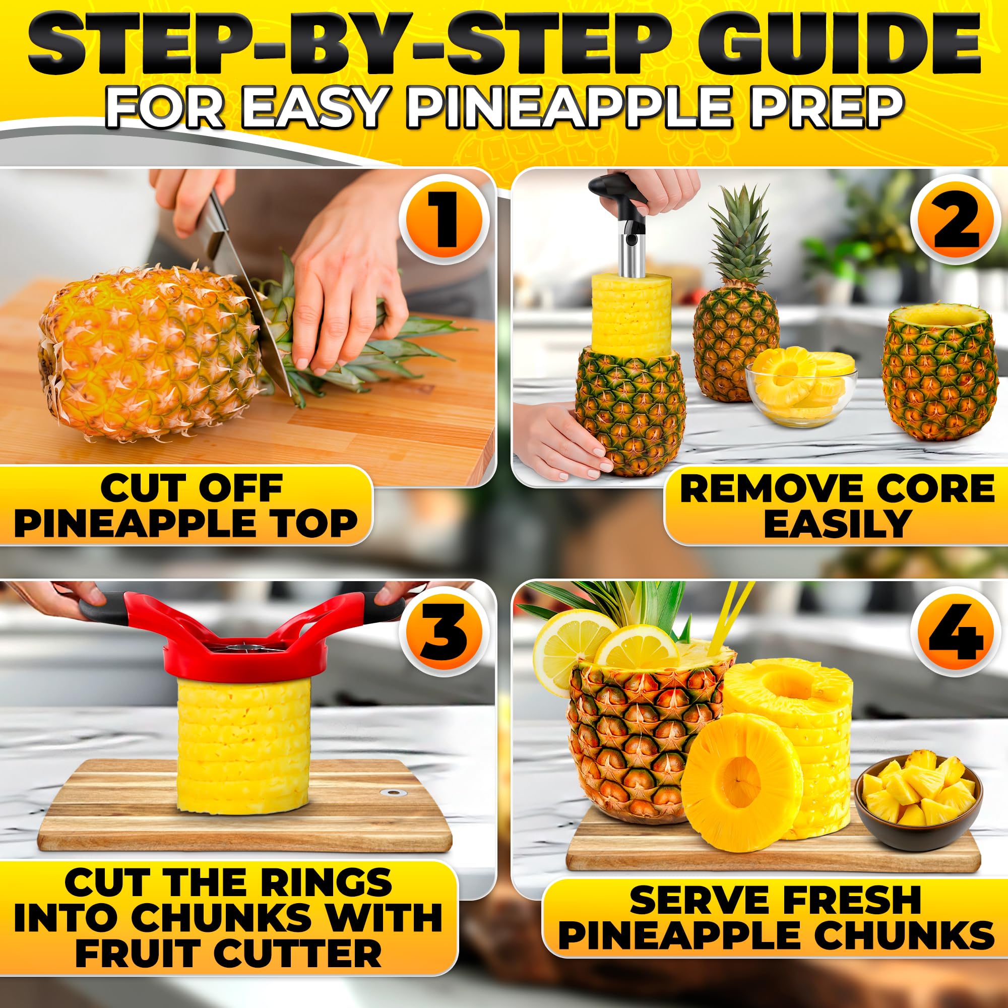 NADOBA pineapple slicer easy clean design under running water
