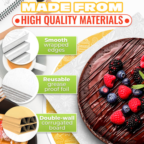 NADOBA rectangle cake board with grease-proof foil preserves cleanliness.