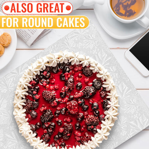 NADOBA rectangle cake board surface features embossed detail for style.