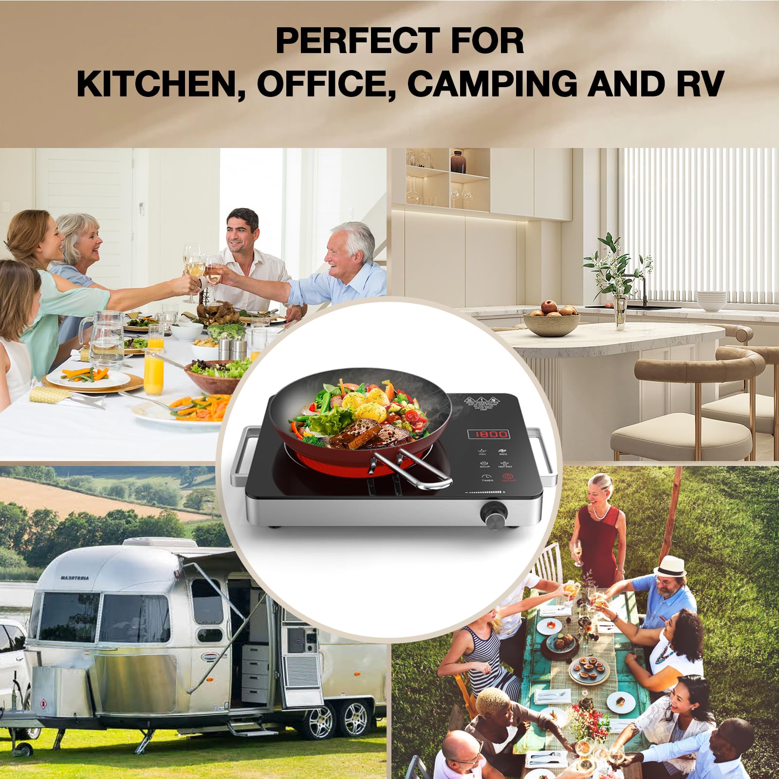 Nafewin compact stove ideal for kitchen, office, dorms, or camping.