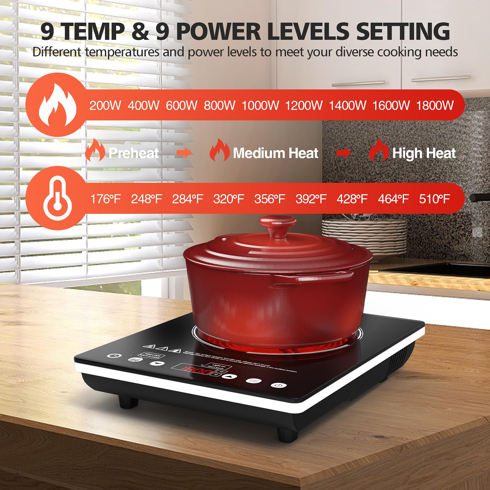 Nafewin touch-control panel enables precise heat adjustment and quick selections.