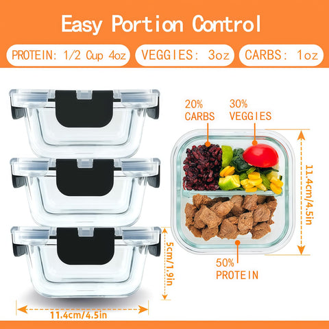 Nafhone bariatric container 4oz compartments ideal for portion control and travel prep.