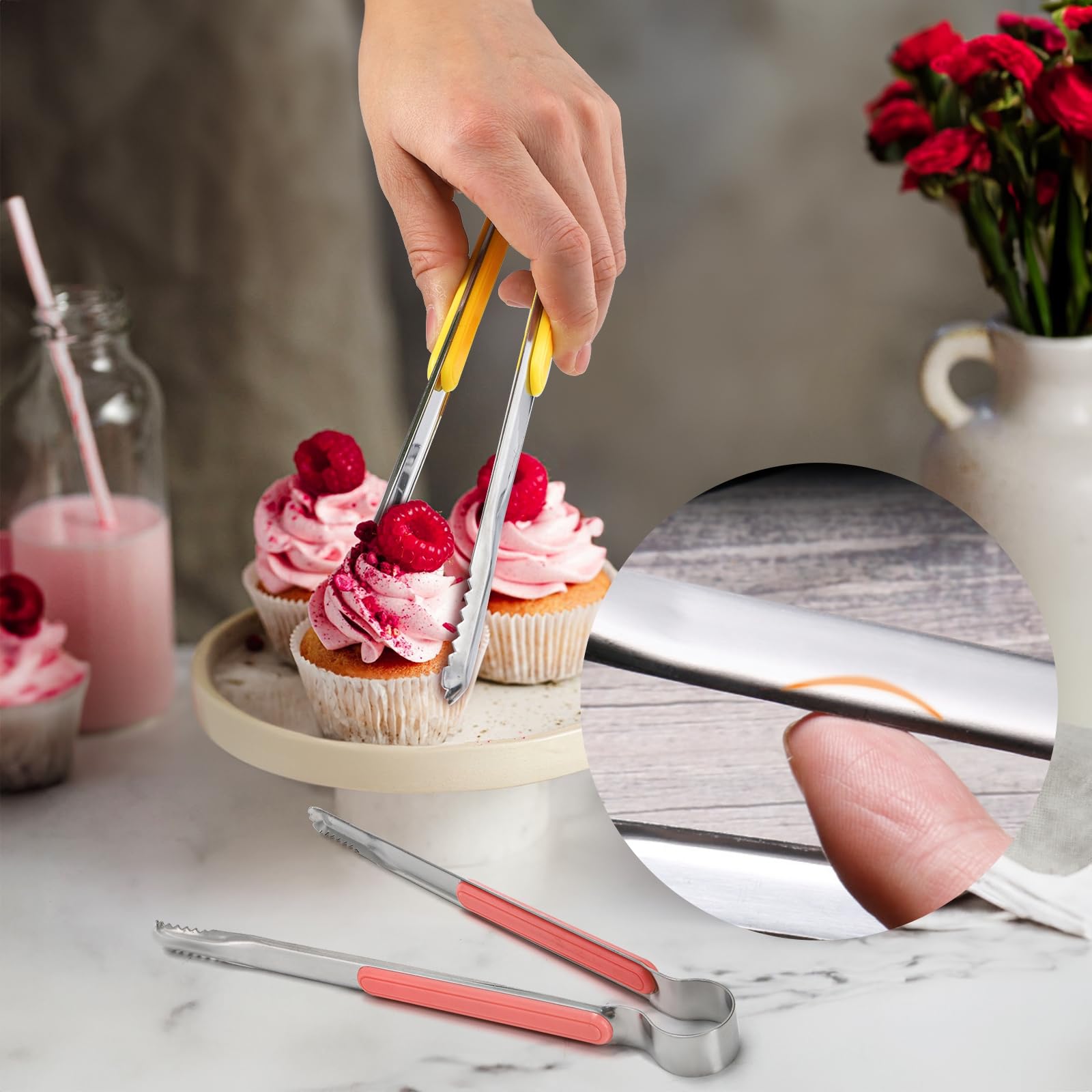 Nagpew color-coded tongs for meat and salad tasks