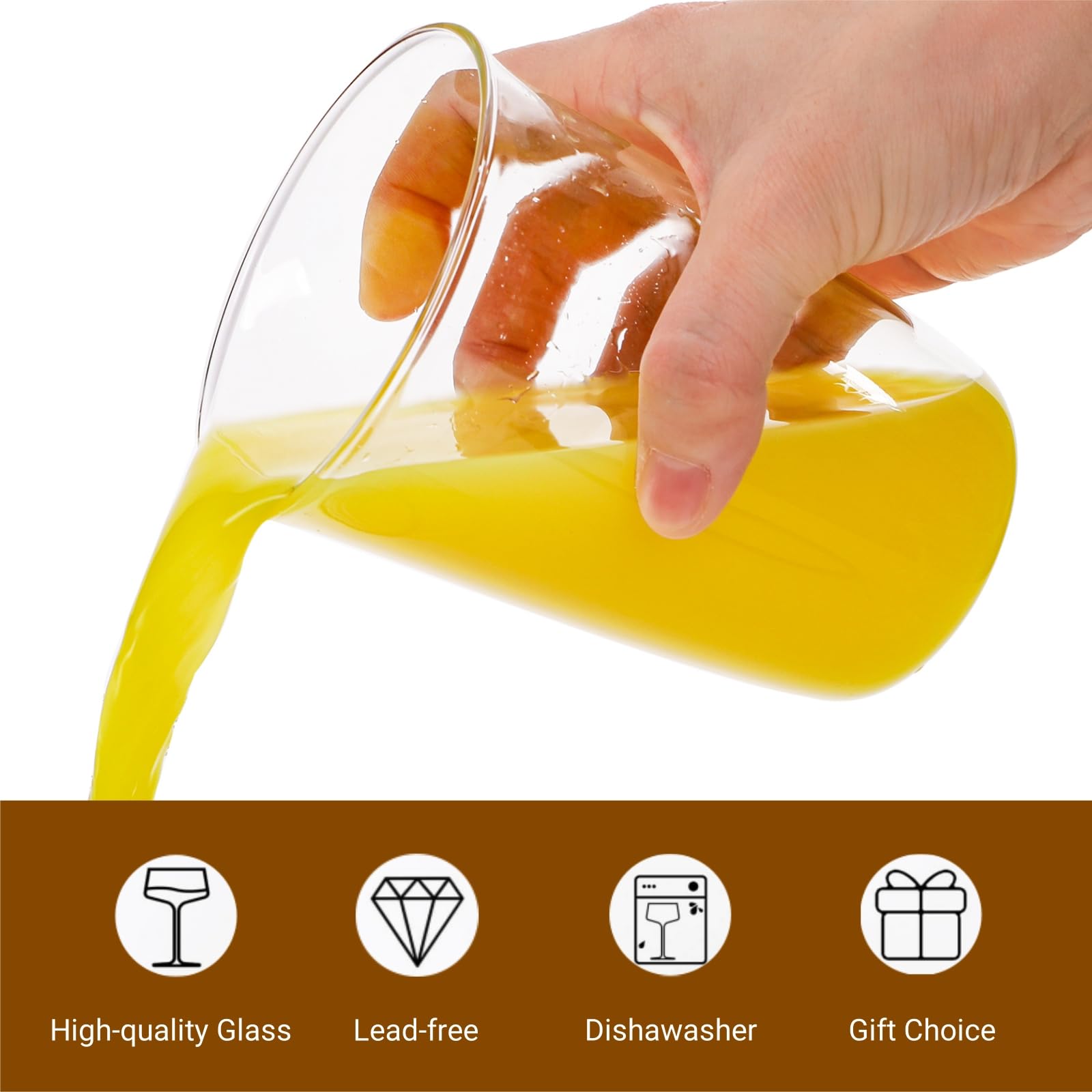 Nagpew elegant clear glass with edge design prevents spills.