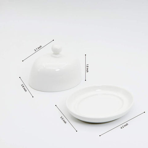 NAGU compact porcelain serving tray suits breakfast and tea time.