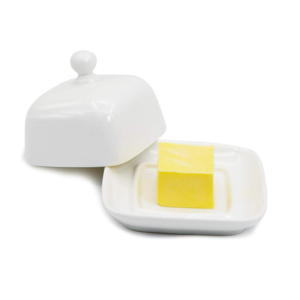 NAGU mini square butter dish with lid on kitchen counter for fresh butter