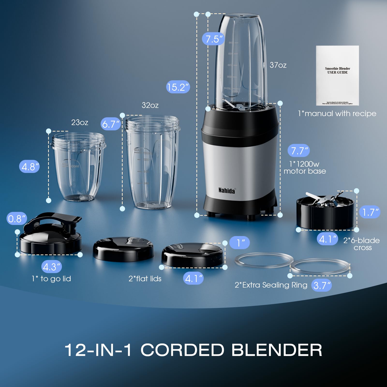 Nahida blender lids set keeps blends secure during transport.
