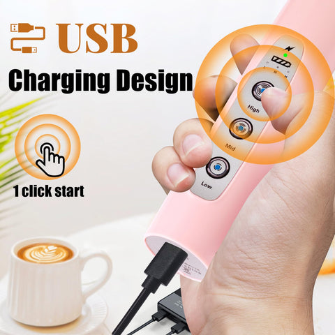 Nahida pink frother wand detachable heads for versatile foaming