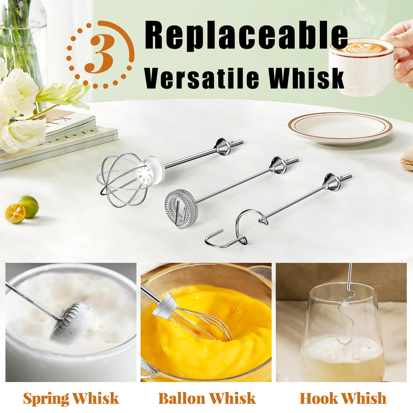 Nahida red milk frother wand features a power indicator to track remaining charge.