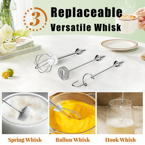 Nahida red milk frother wand features a power indicator to track remaining charge.