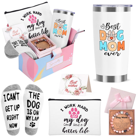 NaiCeay dog mom gift set with 20oz tumbler and accessories for daily use.