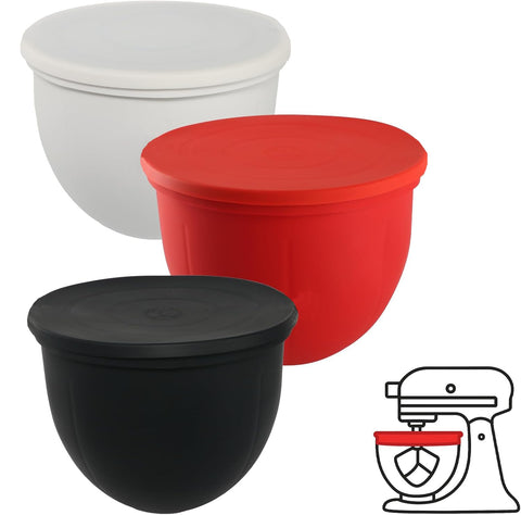 NaiDi silicone liner fits 5 qt tilt-head bowls for stable mixing.
