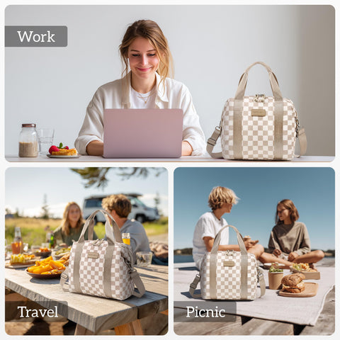 Naimuesly checkered brown style doubles as a chic everyday bag.