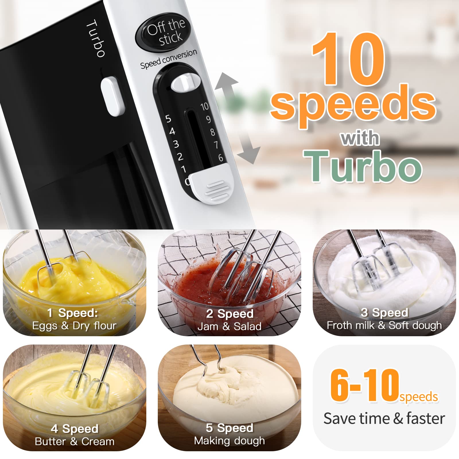 Naitesen 600W hand mixer offers 10 speeds for precise control