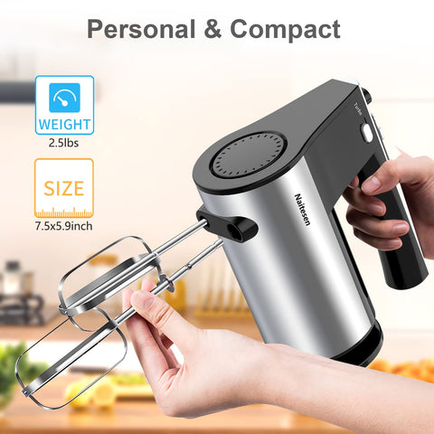Naitesen 600W hand mixer storage base keeps attachments organized