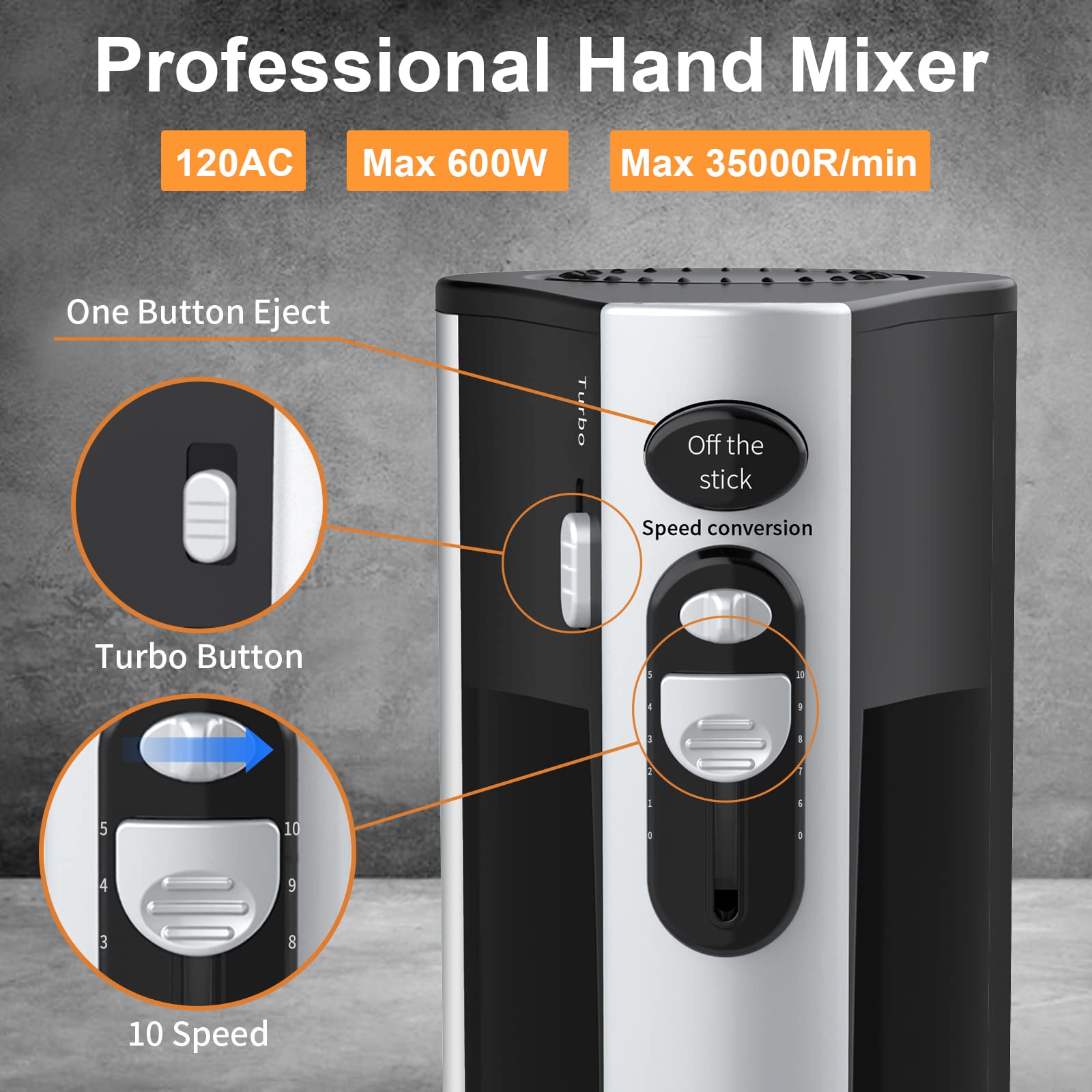 Naitesen 600W hand mixer turbo boost for faster batter prep