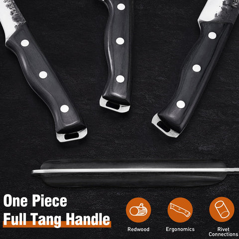 Naitesen full-tang blackwood handle provides balanced, secure grip.