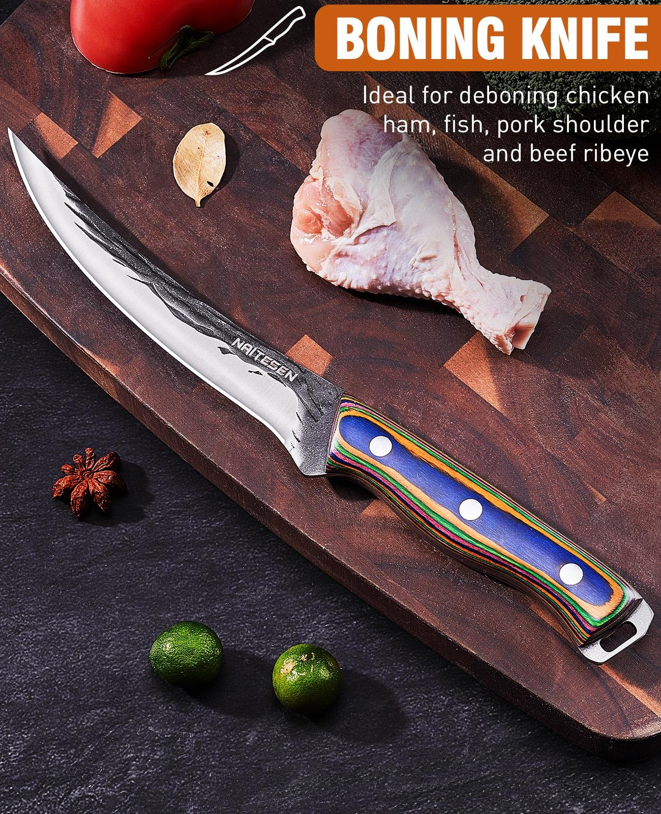 Naitesen hand forged Viking-style knife with strong edge retention