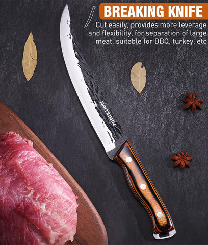 Naitesen Serbian chef knife sharp blade for precise kitchen slicing.