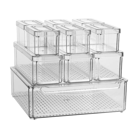 Naivees fridge organizer with bottom drain hole for moisture management