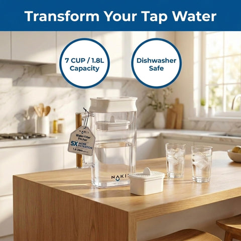 Nakii pitcher lid and spout showcasing easy-to-use design.