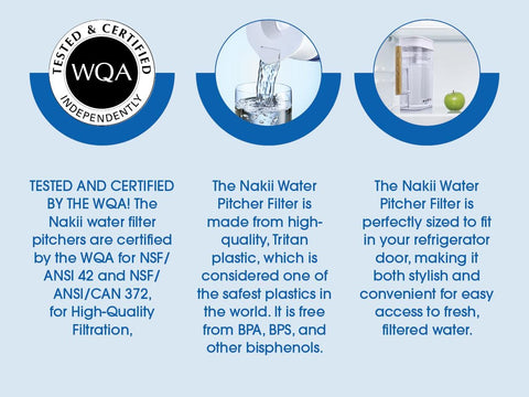 Nakii water stream showing crisp, clean-tasting water after filtration.