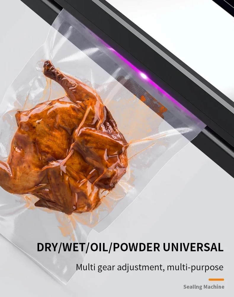 NAKZEN Vacuum Sealer 80KPa suction, ensuring tight seals and extended freshness.