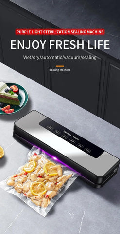 NAKZEN Vacuum Sealer in automatic mode, illustrating effortless one-button operation.