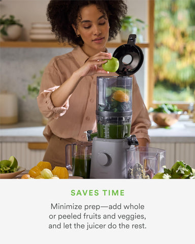 Nama J2 quiet operation at 50 RPM preserves nutrients and flavor.