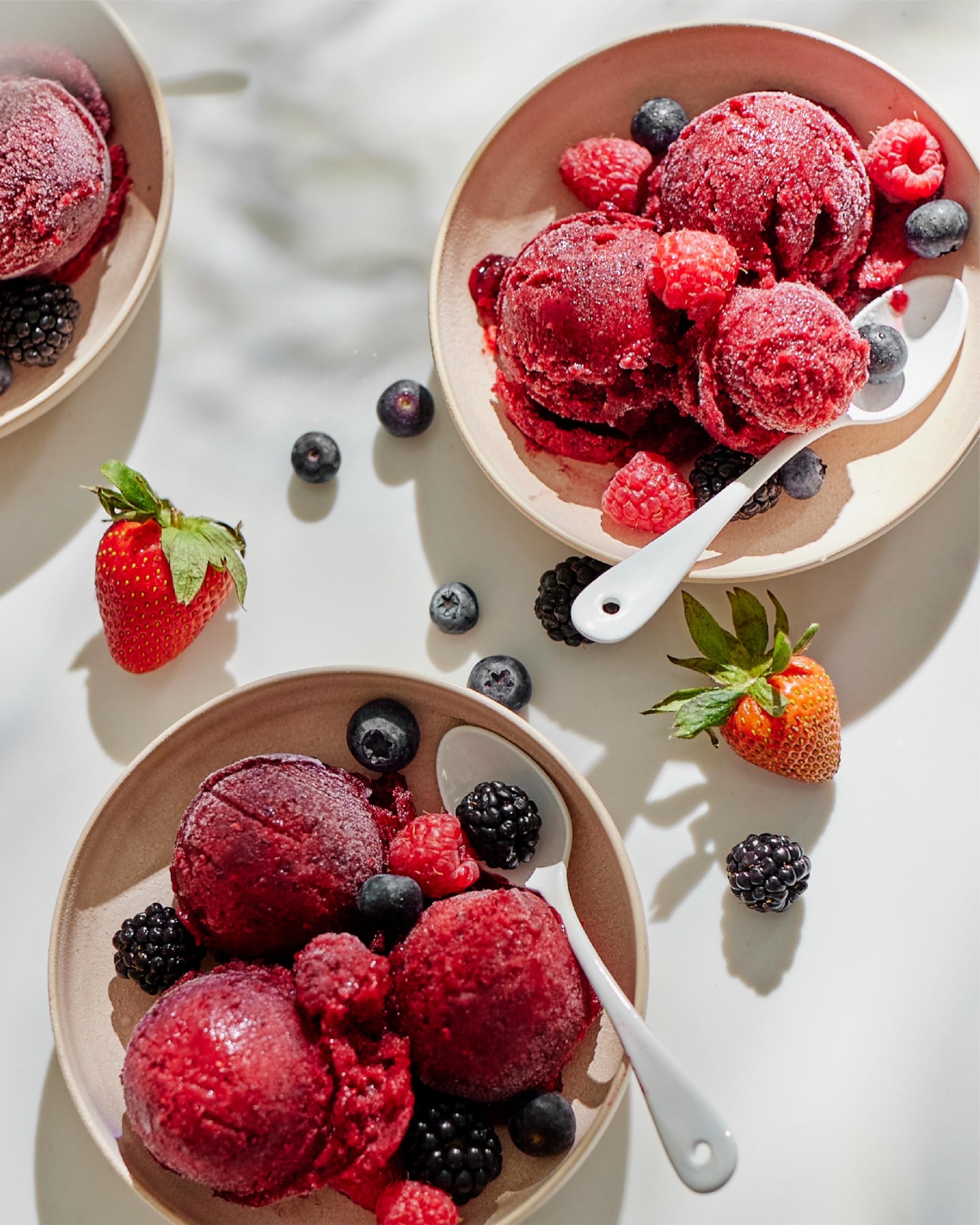 Stainless steel components of Nama sorbet attachment highlight durable construction.