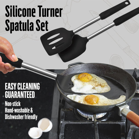 NAMAPRODX dishwasher-safe spatula in black is easy to clean.